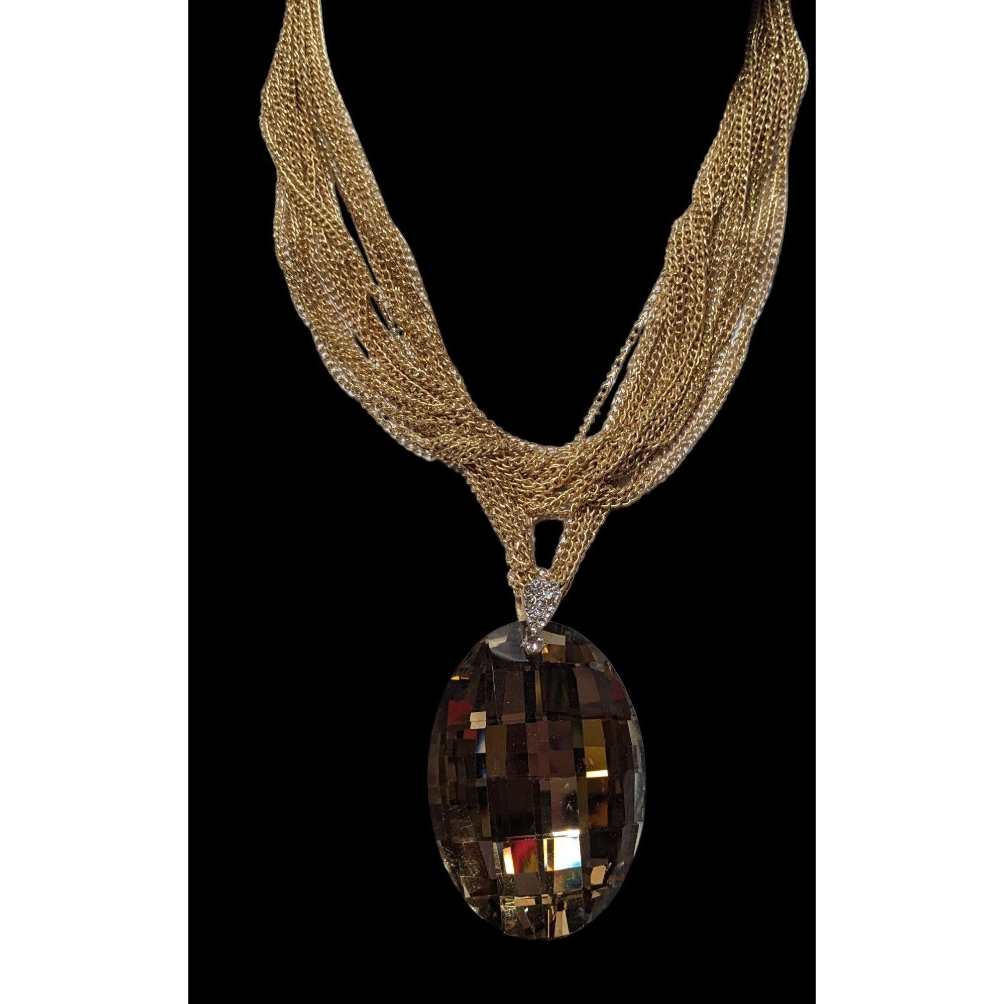 Other Charming Charlie Gold Glam Glass Necklace Size ONE SIZE - 2 Thumbnail