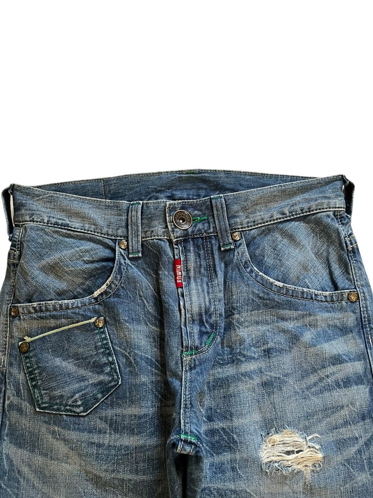 Edwin × Japanese Brand Vintage Japanese Edwin Selvedge Acid Wash Style Jeans Size US 33 - 5 Thumbnail