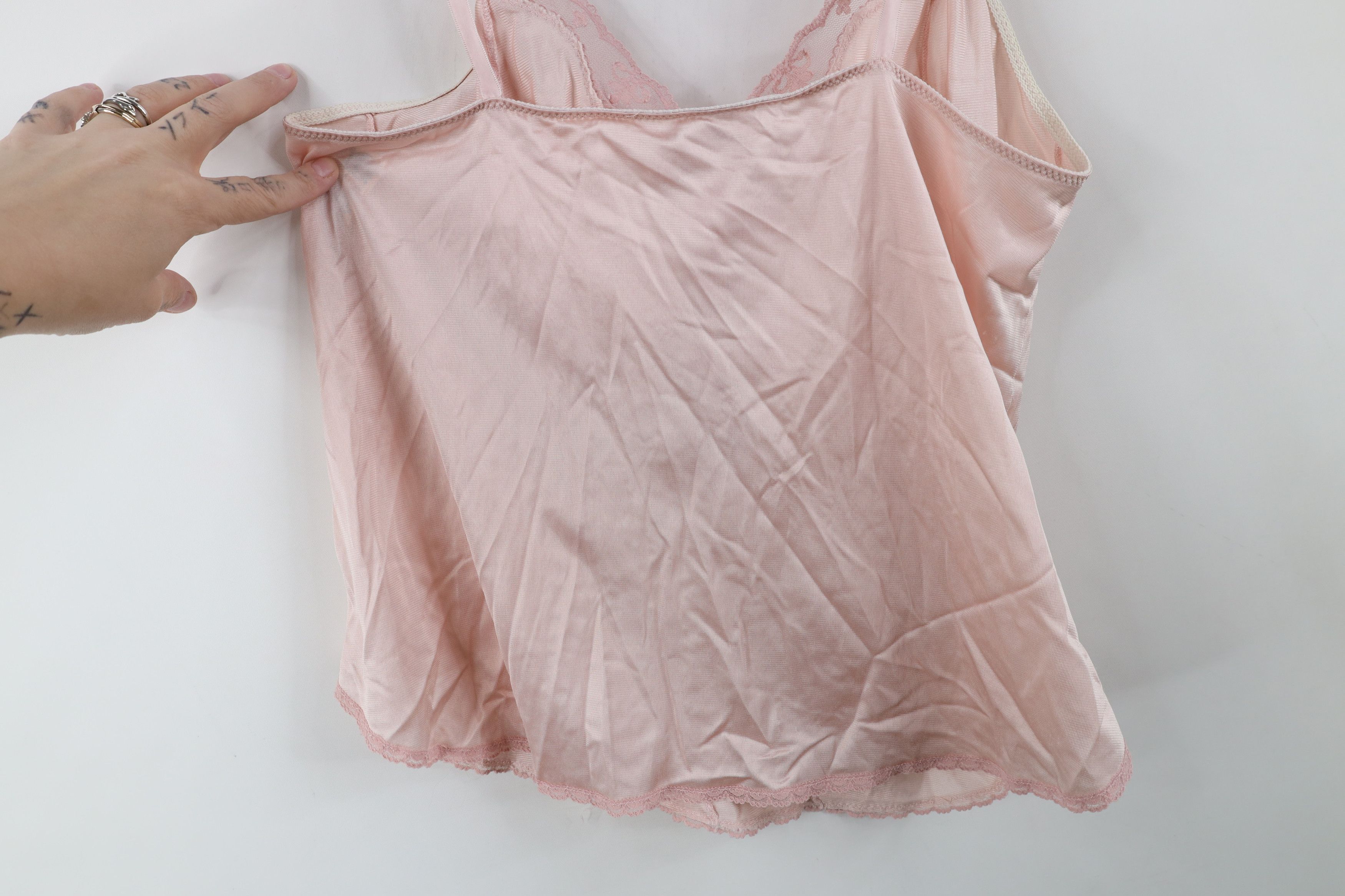 Vintage Vintage 70s Streetwear Fairy Silky Lace Cami Tank Top Shirt Size XS / US 0-2 / IT 36-38 - 8 Thumbnail