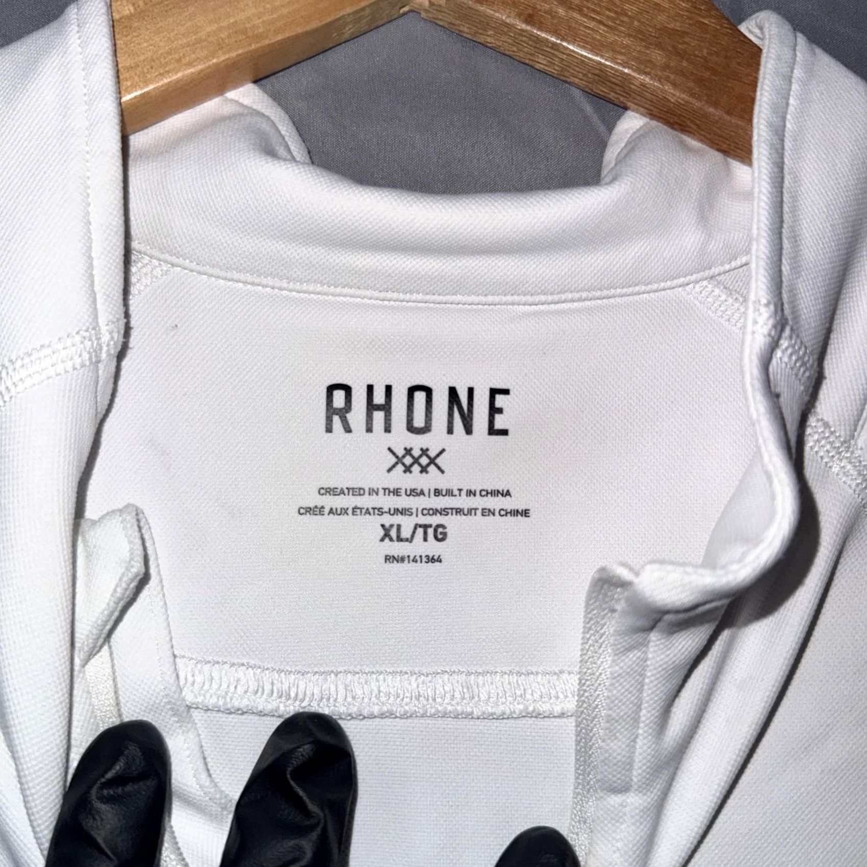 Rhone Rhone Mens XL White Quarter Zip Long Sleeve Pullover Shirt Size US XL / EU 56 / 4 - 3 Thumbnail