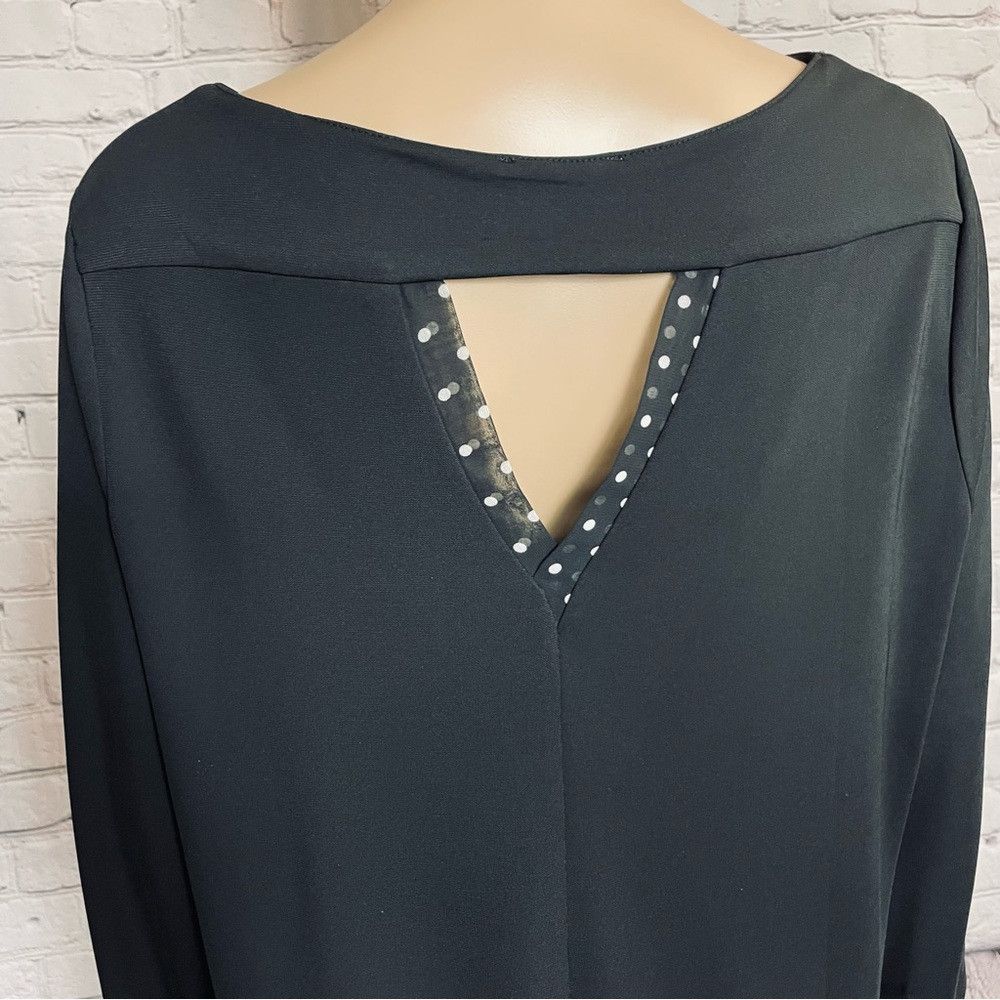 Other Susan Graver Premier Black With Polka Dot Trim Tunic Top Si Size L / US 10 / IT 46 - 4 Thumbnail