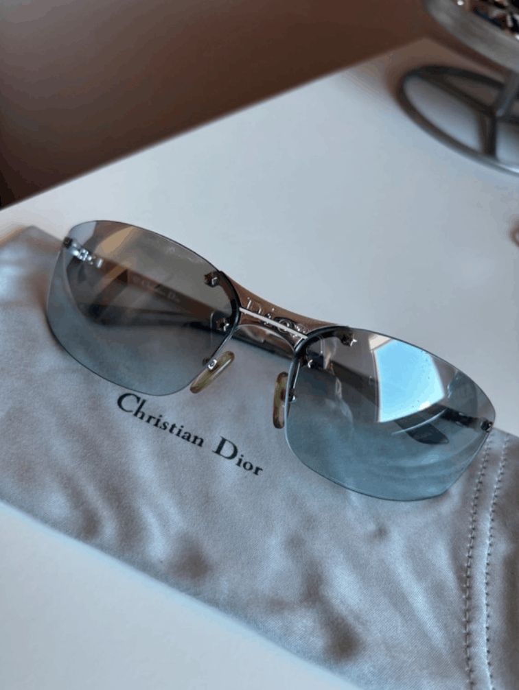 Christian Dior Monsieur DIOR Sunglasses Pop Rectangle Wrap Straps Logo RI945 Size ONE SIZE - 1 Thumbnail