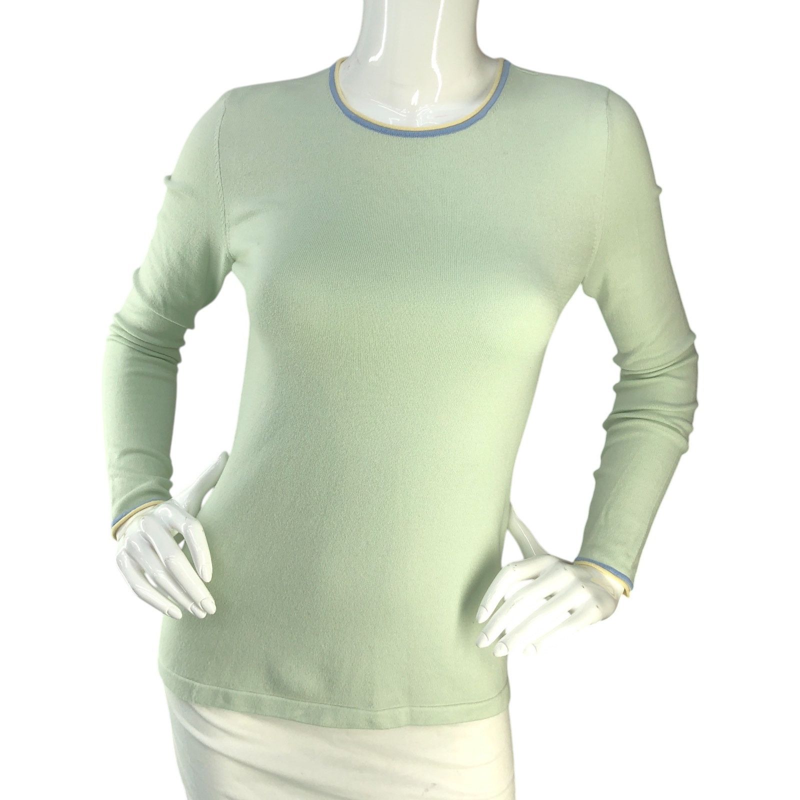 J.McLaughlin J McLaughlin Size XS Sweater Tight Knit Long Sleeve Green Size XS / US 0-2 / IT 36-38 - 11 Thumbnail