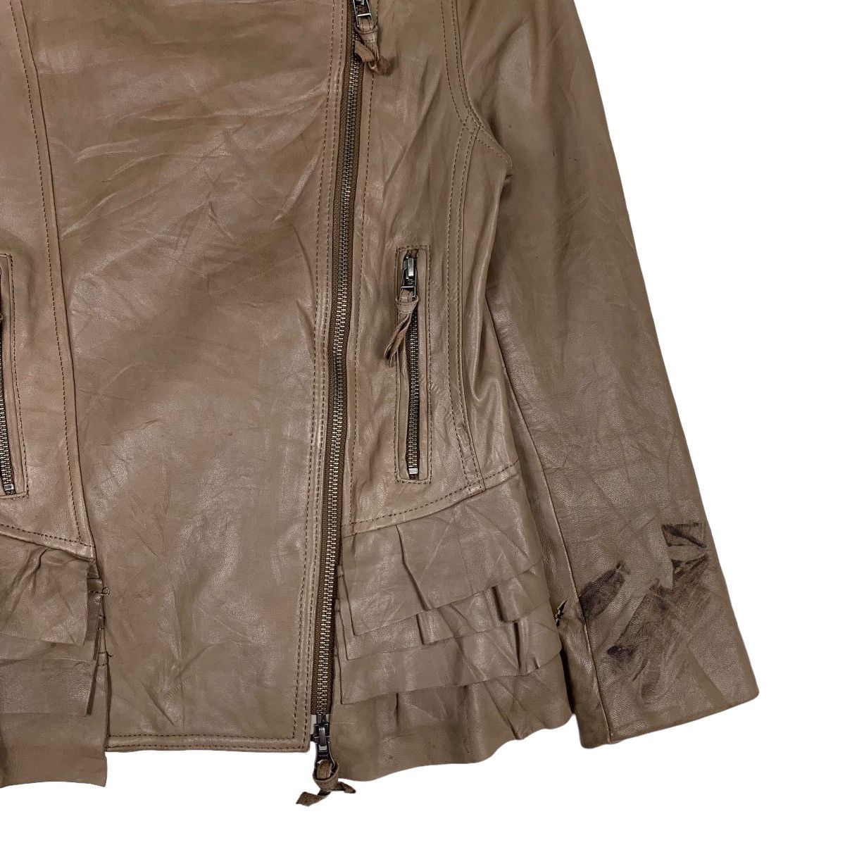 Paul & Joe PAUL & JOE Brown Leather Jacket #0370-C17 Size S / US 4 / IT 40 - 7 Thumbnail