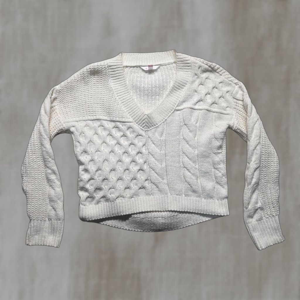 Vintage No Boundaries Sweater Shirt Women S Small White Knit Crew Neck Long Sleeve Pullover Winter Fall United States Women's Clothing Size S / US 4 / IT 40 - 1 Thumbnail