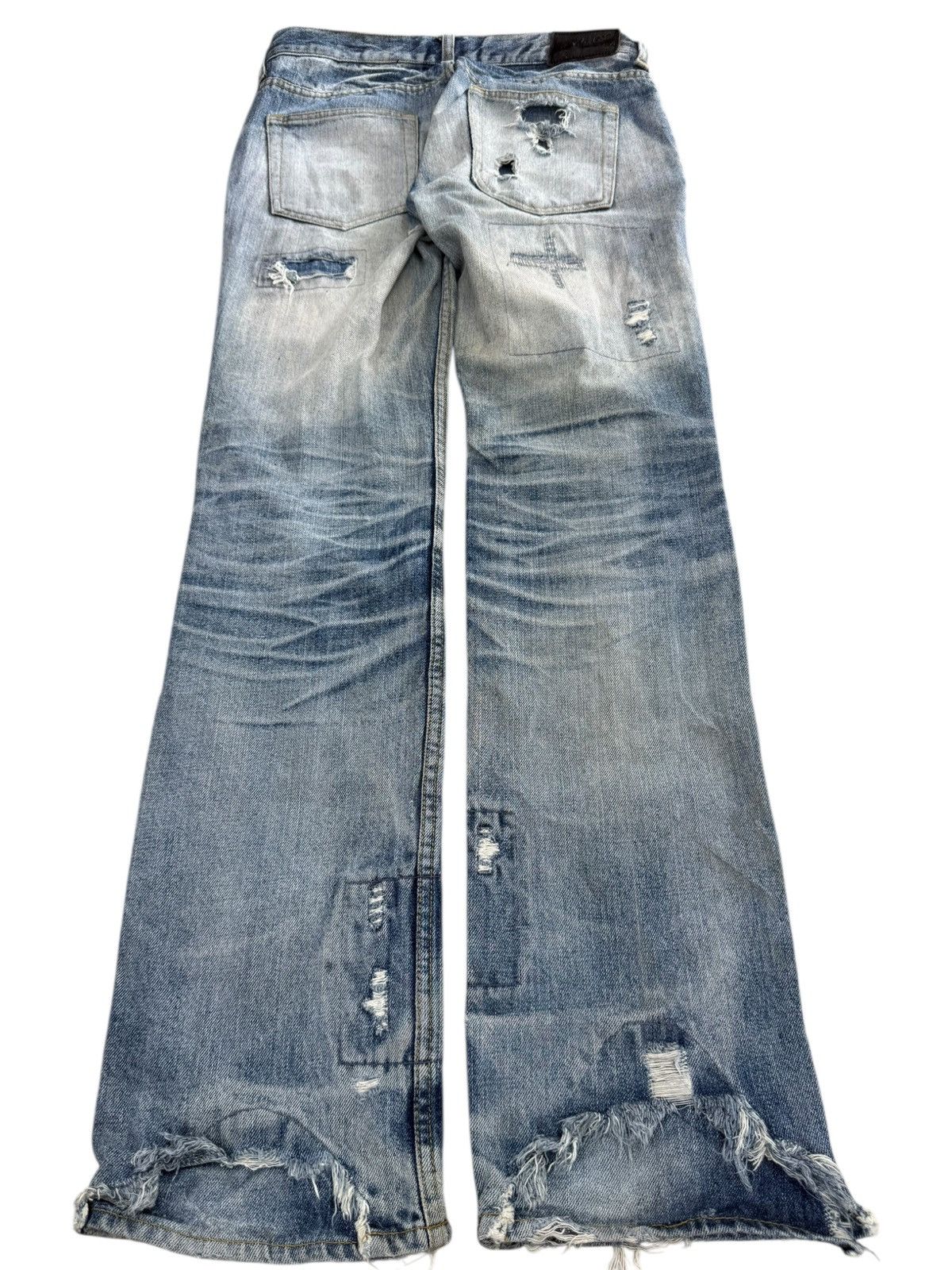 JACKROSE Vintage Jackrose Distressed Light Wash Flare Jeans Size US 29 - 4 Thumbnail