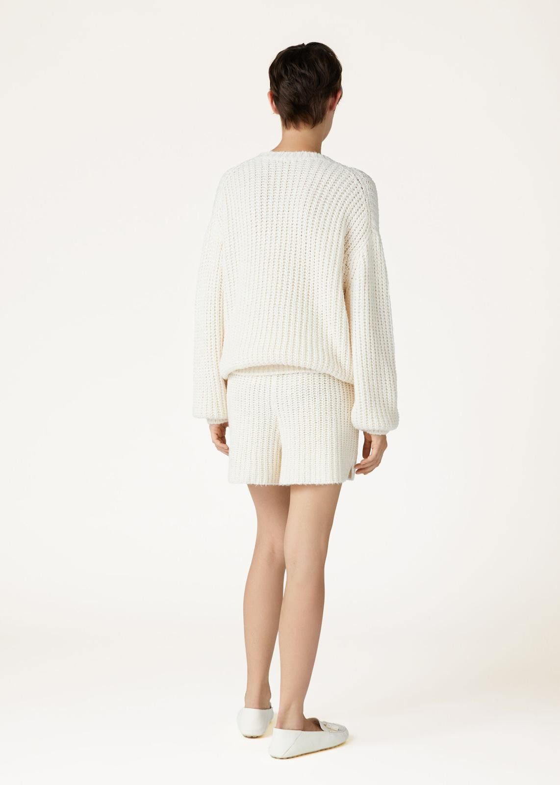 Loro Piana o1srvl11e0425 FAN6406 Cocooning Crewneck Sweater in White Size S / US 4 / IT 40 - 3 Thumbnail