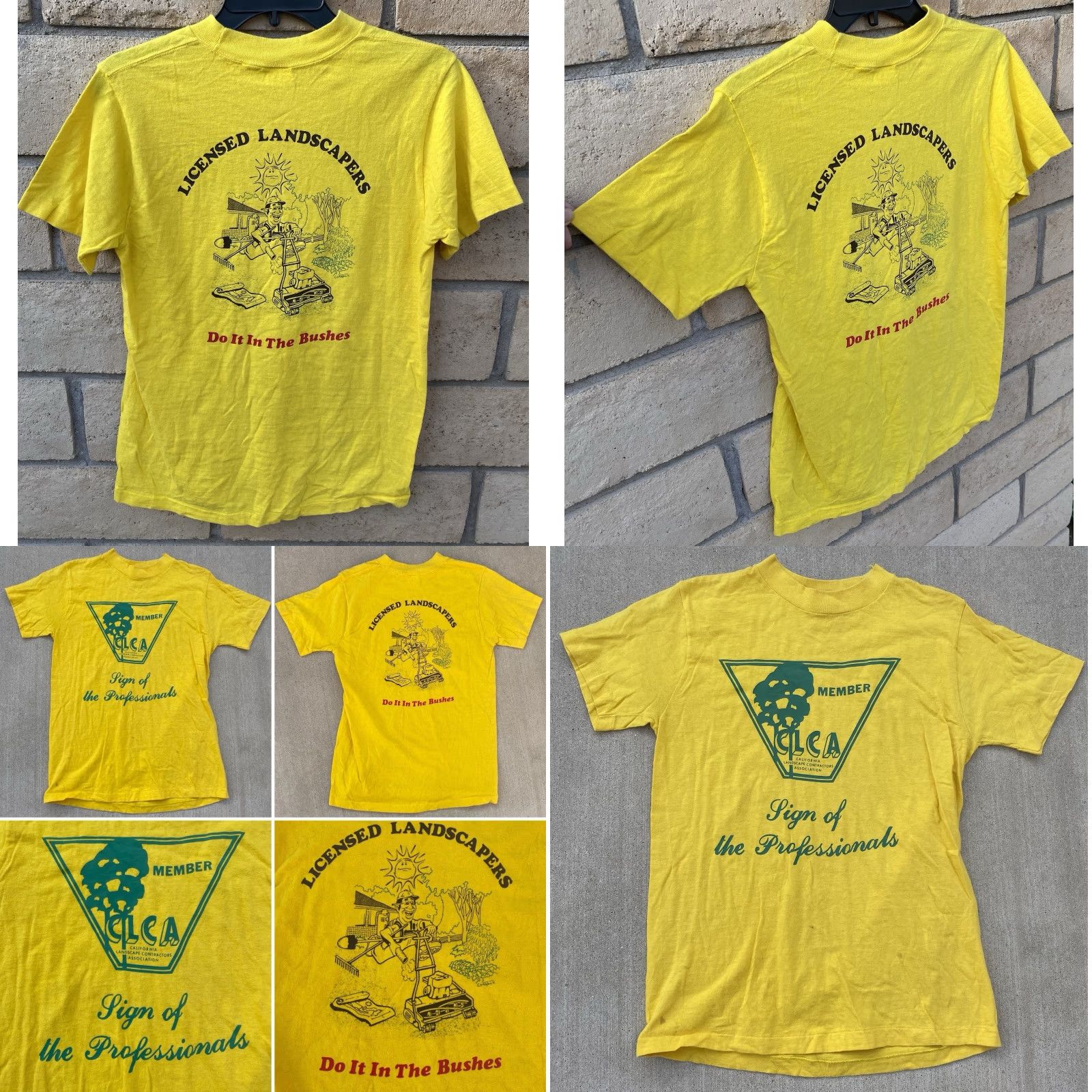 Vintage VINTAGE Westwood T-Shirt Mens M Yellow CLCA CALIFORNIA LANDSCAPERS Do It In The Bushes Comstock Graphic 70s 80s California Funny Shirt Mens Size US M / EU 48-50 / 2 - 9 Thumbnail