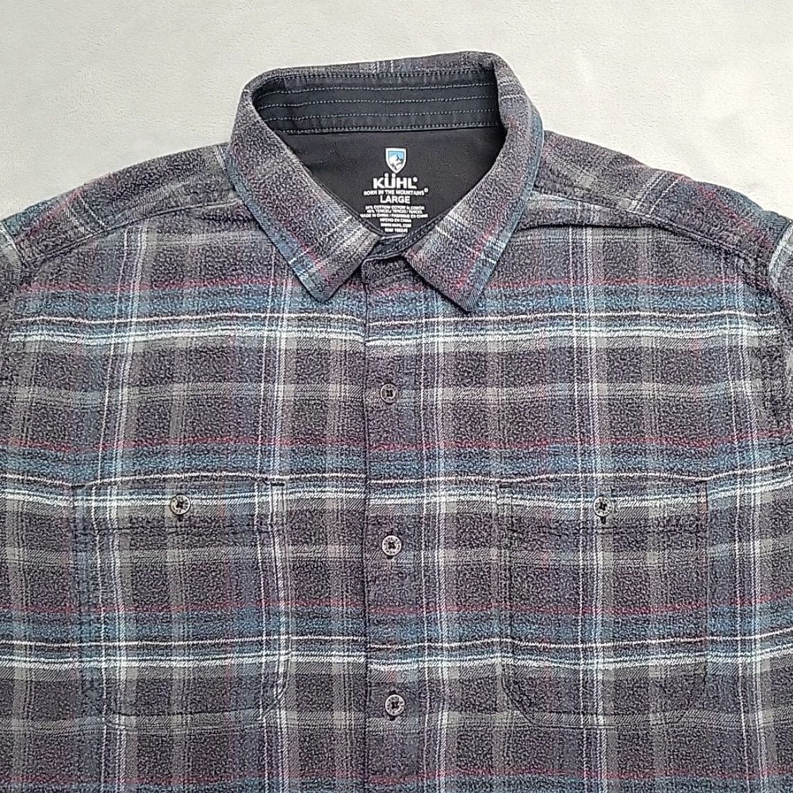 Vintage Kuhl Shirt Mens Large Gray Plaid Flannel Cotton Tencel Blend Outdoor Comfort Shirt Size US L / EU 52-54 / 3 - 3 Thumbnail