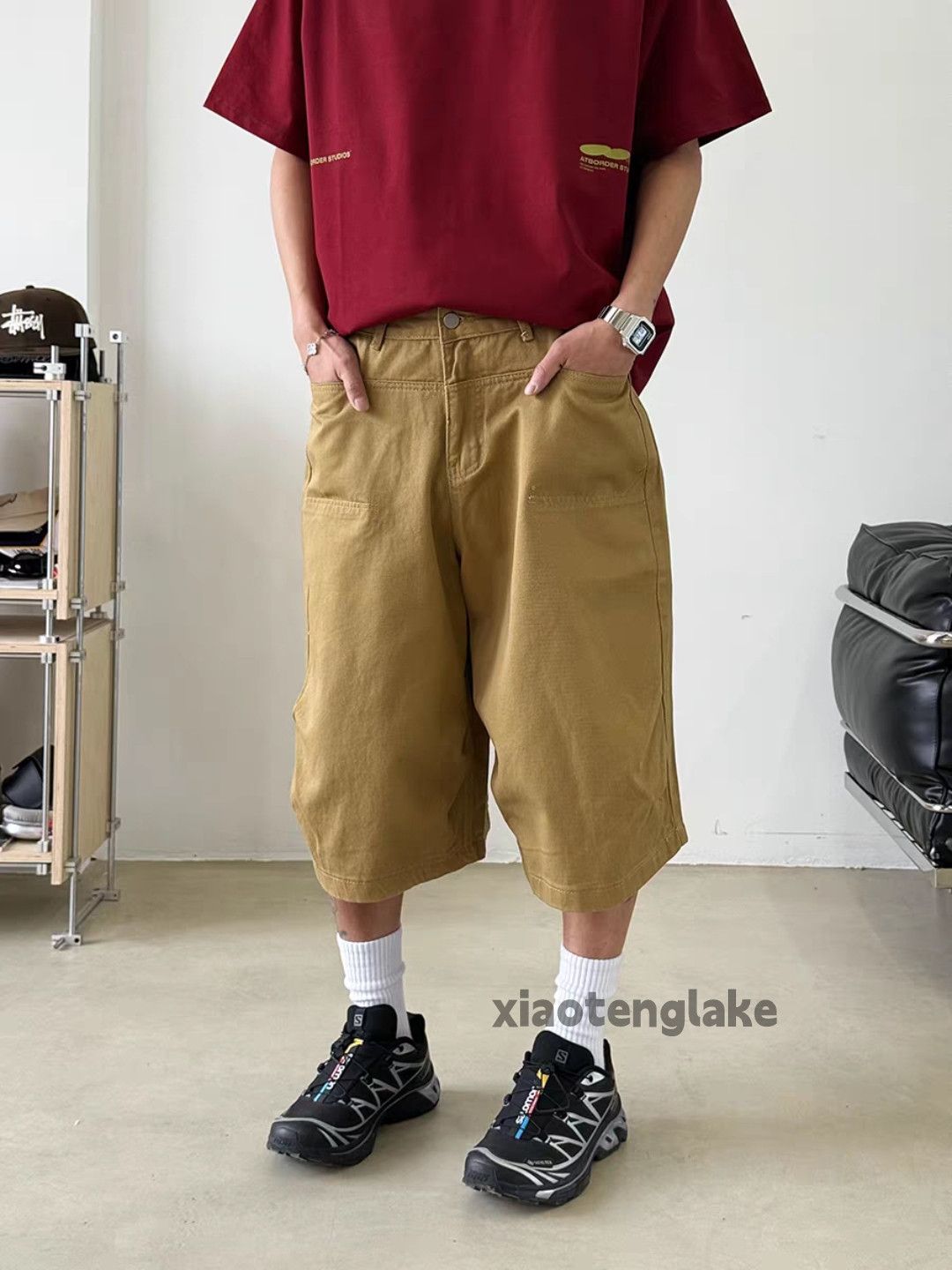 Vintage Unisex utility loose baggy skate hiphop cargo shorts Size US 32 / EU 48 - 1 Thumbnail