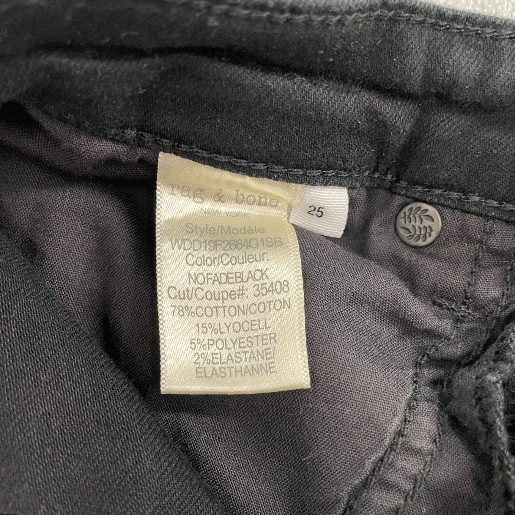Rag & Bone rag & bone pants womens 25 black jeans nina high rise skinny stretch logo ladies Size 42" / US 20 - 7 Thumbnail