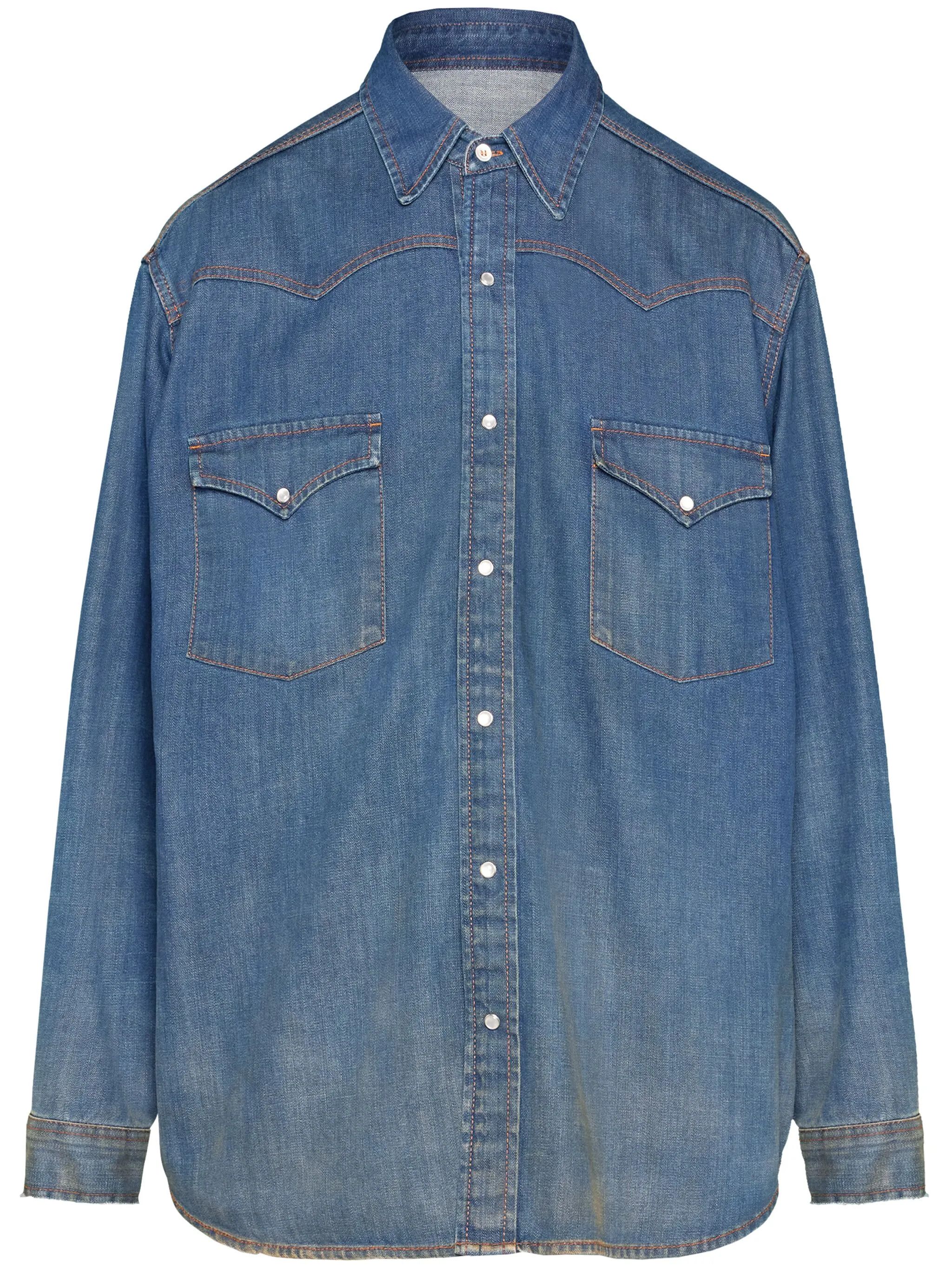 Maison Margiela oc11z0925 Denim Shirt in Blue Size US M / EU 48-50 / 2 - 1 Thumbnail