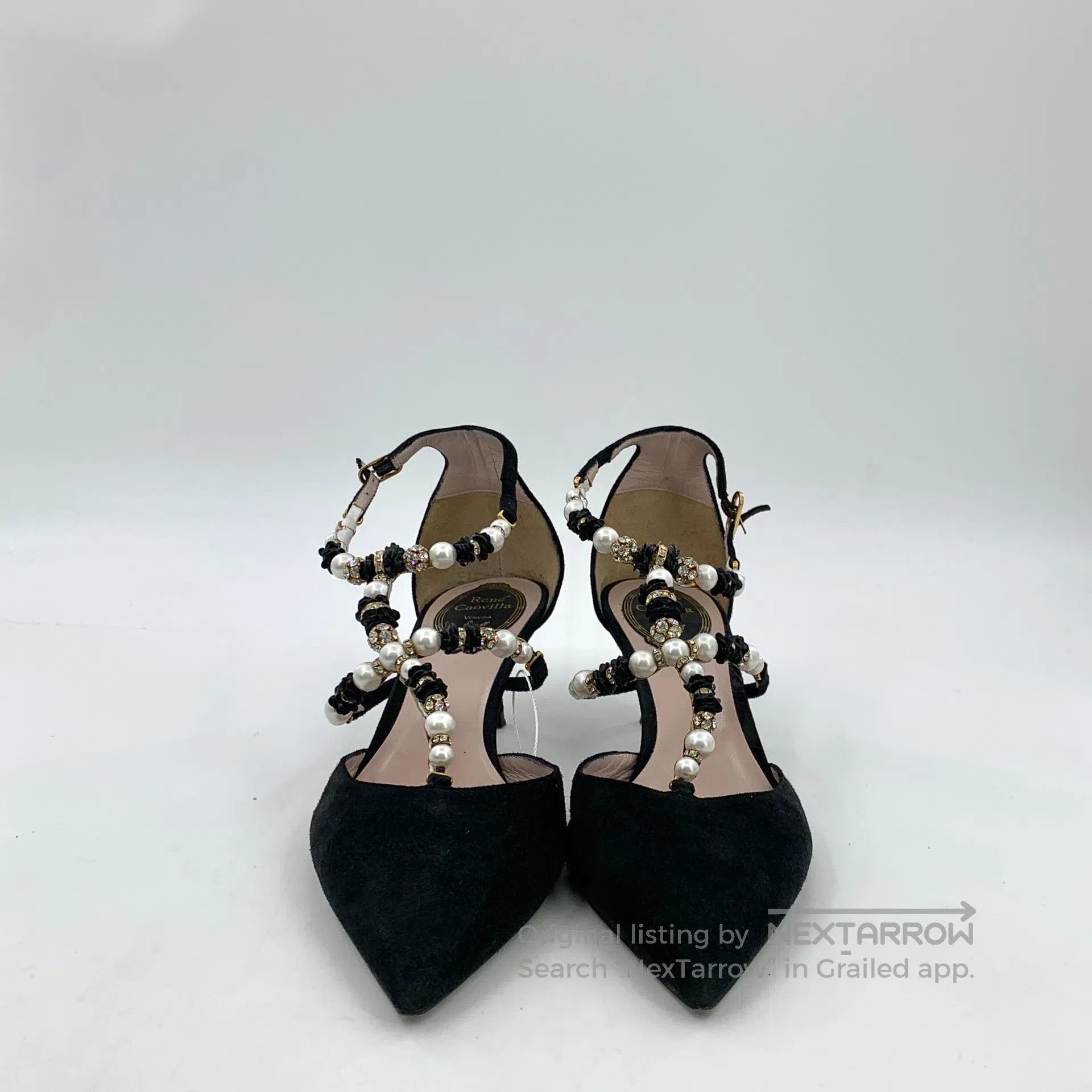 Rene Caovilla Rene Caovilla Black Pearl Beaded Stiletto High Heel Mule S Size US 7.5 / IT 37.5 - 3 Thumbnail