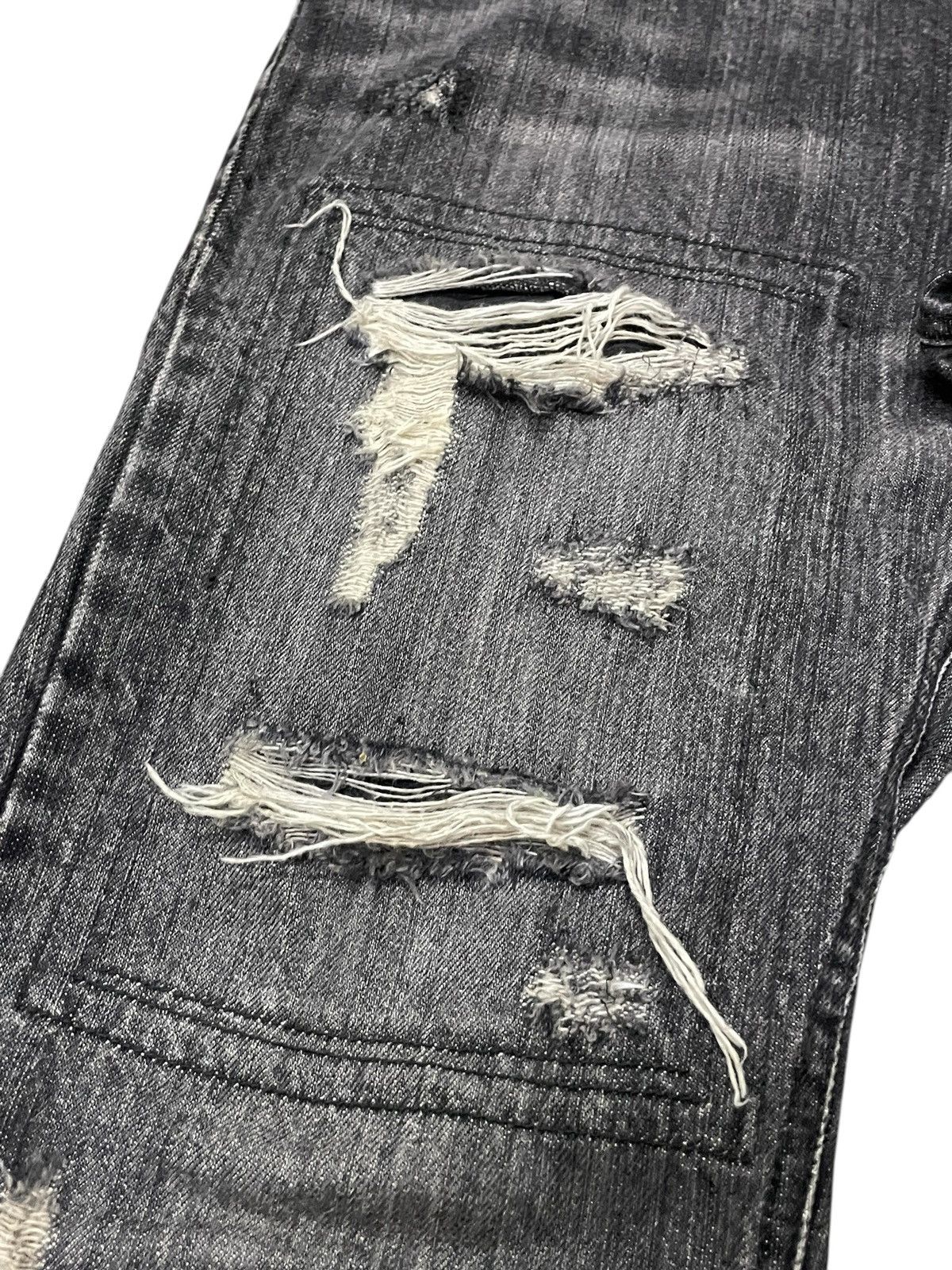 GOSTAR DE FUGA × Japanese Brand × Shellac Rupert Japan Distressed Layered Leather Pocket Flare Jeans Size US 32 / EU 48 - 6 Thumbnail