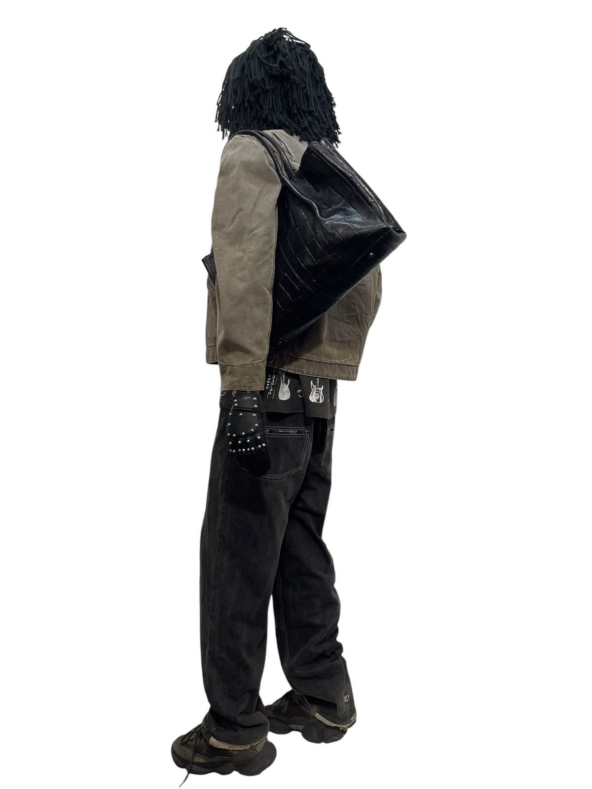 Genuine Leather Crocodile Embossed Leather Unknown Tote Shoulder Bag 7🟩 Size ONE SIZE - 3 Thumbnail