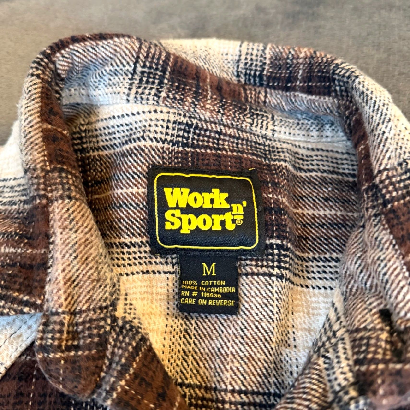 Vintage Work n Sport Brown Plaid Heavy Flannel Pearl Snap Western Shirt Mens M Size US M / EU 48-50 / 2 - 3 Thumbnail