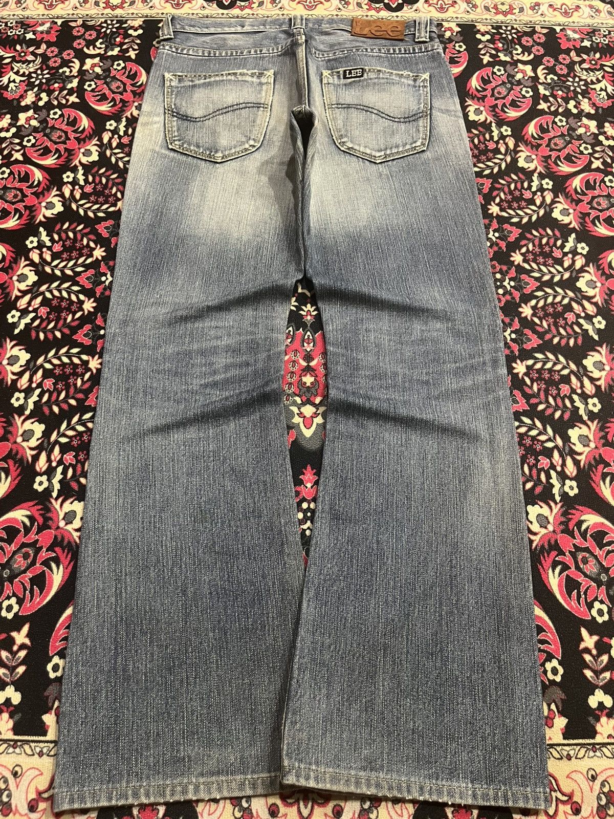 Lee Vintage Lee Riders Japan Made Blue Wash Distress Flare Jeans Size US 31 - 2 Thumbnail