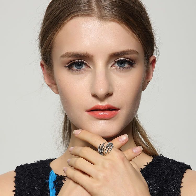 Jewelry Skull Punk Jewelry Rings Open Size Chrome Ring (Size 7-13) Size ONE SIZE - 4 Thumbnail
