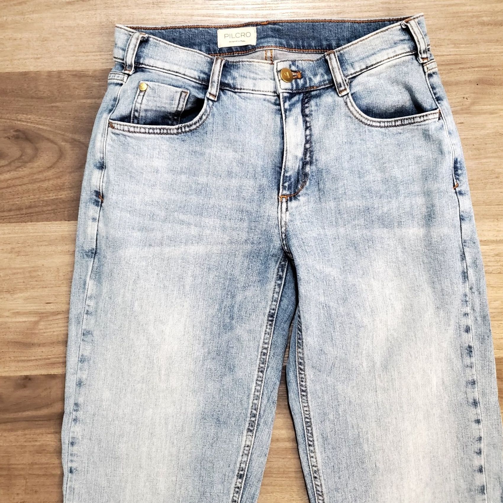 Vintage Pilcro Jeans Womens High Rise Straight Light Blue 28x29 Denim Cotton Blend Stretch Zipper Button 5-Pocket Boyfriend Bohemian 90s City Vintage No? Size 28" / US 6 / IT 42 - 3 Thumbnail