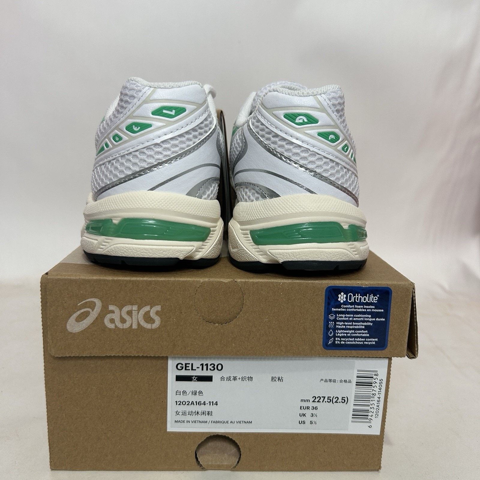 Asics ASICS Gel-1130 “White Malachite Green” Size US 5.5 / IT 35.5 - 4 Thumbnail