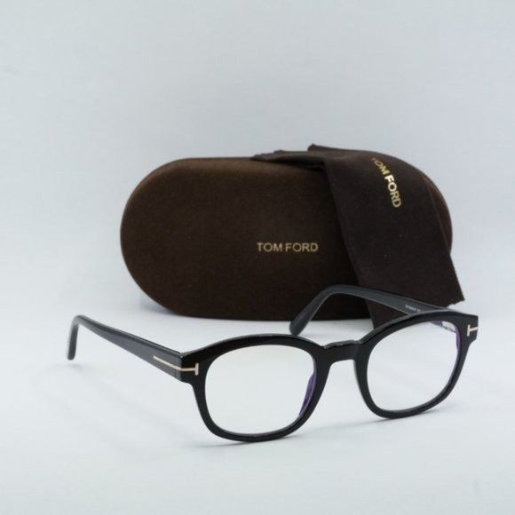 image of New Tom Ford Ft5808-B 001 Shiny Black Eyeglasses, Women's