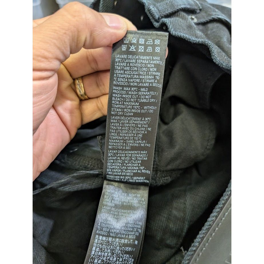 Balenciaga o1rshd1 Japanese Heavy Denim Pants in Pitch Black Size US 31 - 19 Thumbnail