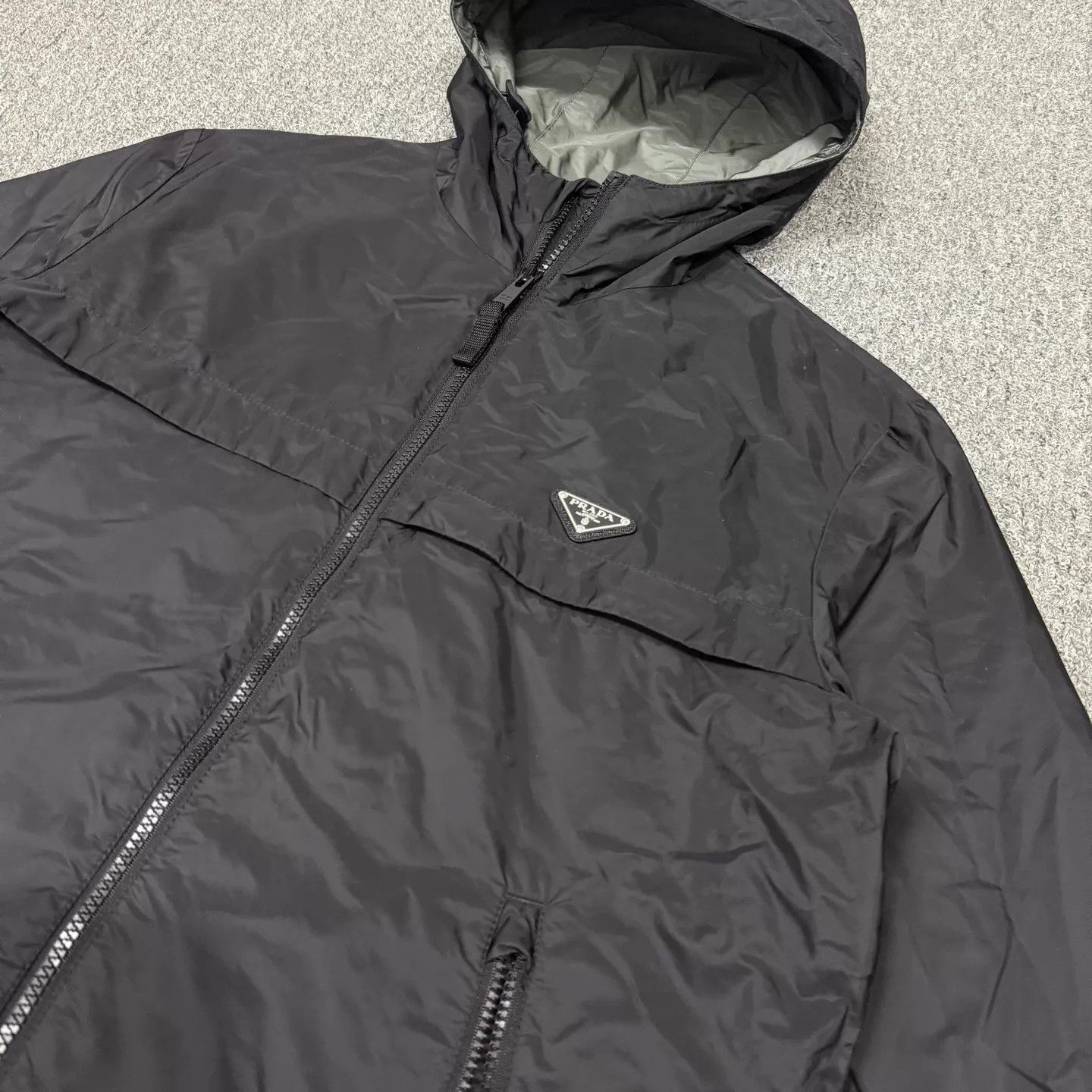 Prada Prada Recycled Nylon Black Triangle Logo Zipped Jacket Size US S / EU 44-46 / 1 - 3 Thumbnail