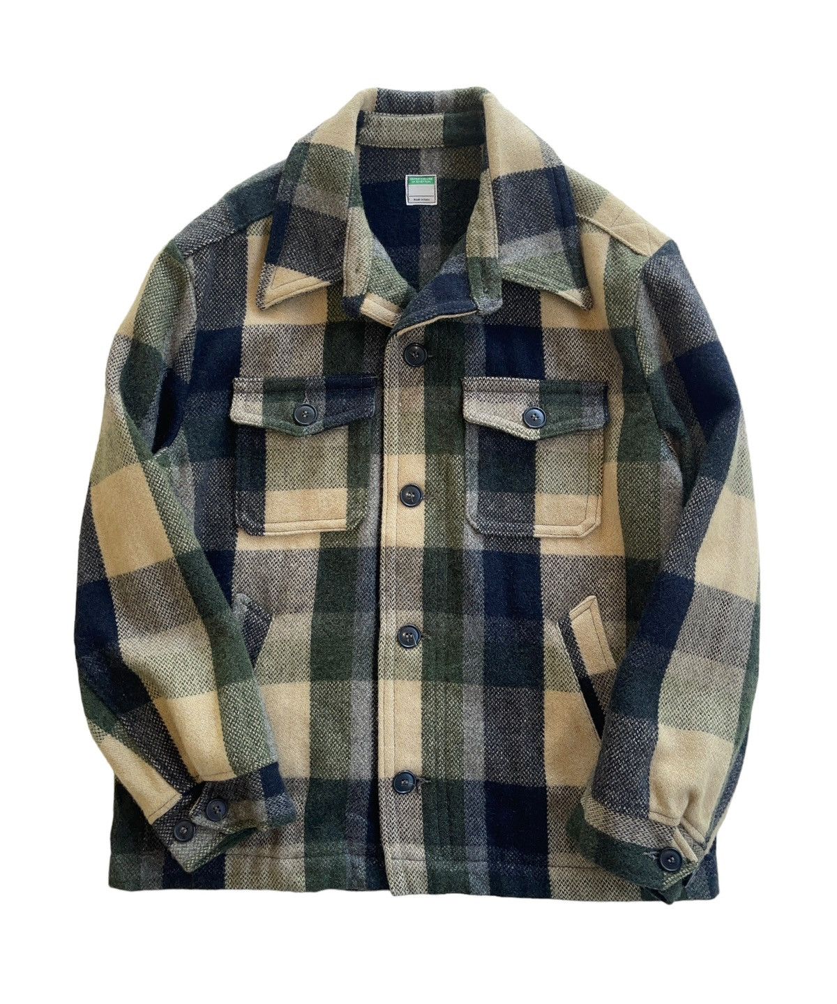 United Colors Of Benetton UCOB Checkered Heavy Jacket Size US M / EU 48-50 / 2 - 1 Thumbnail