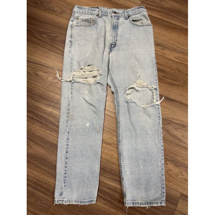 Levi's Vintage 90s Levis 505 Jeans Mens 34x30 (32x29) USA Light Was Size US 34 / EU 50 - 1 Thumbnail