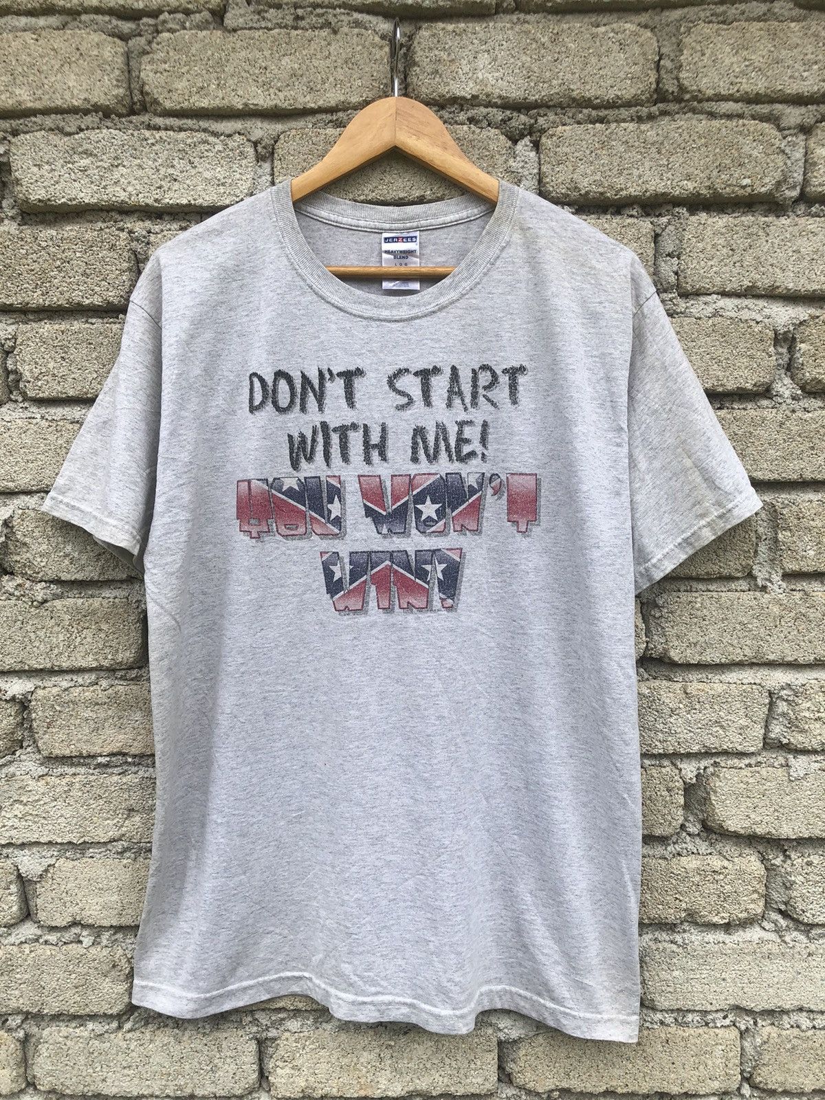 Vintage Vintage Y2K Dont Start With Me You Wont Win Rebel Wording Size US L / EU 52-54 / 3 - 1 Thumbnail
