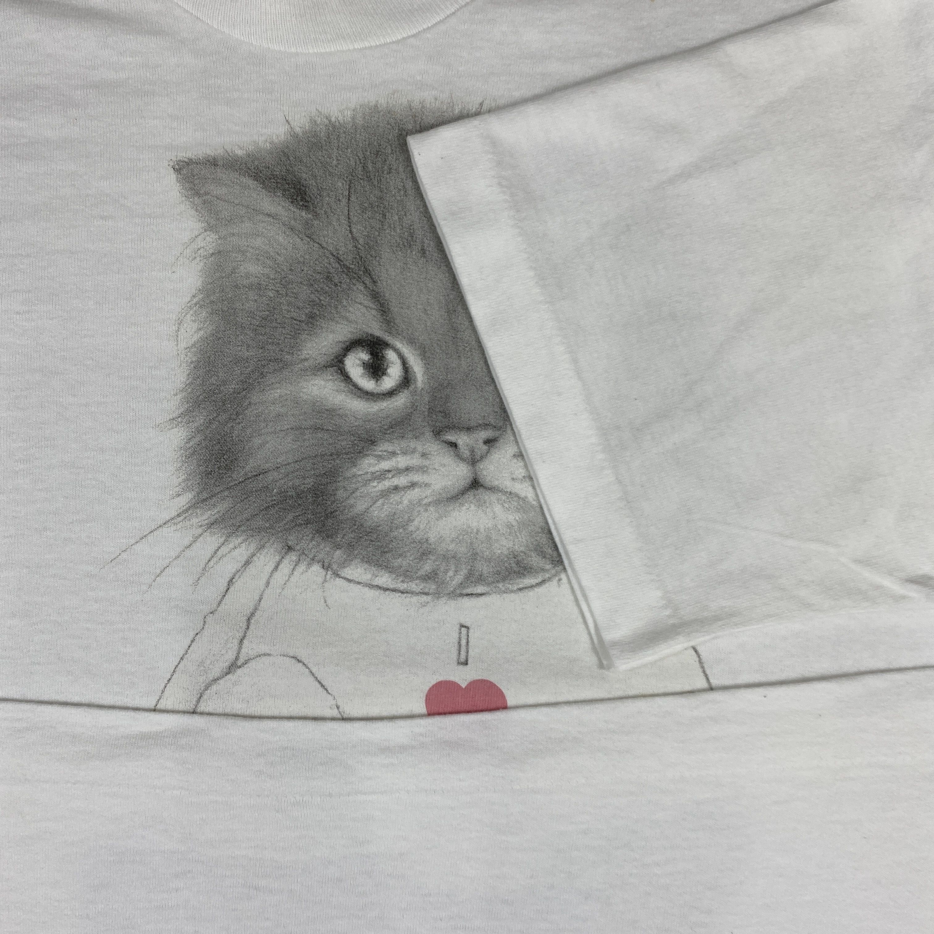 Fruit Of The Loom 90s Vintage I love Cat T-Shirt - L028 Size US S / EU 44-46 / 1 - 7 Thumbnail