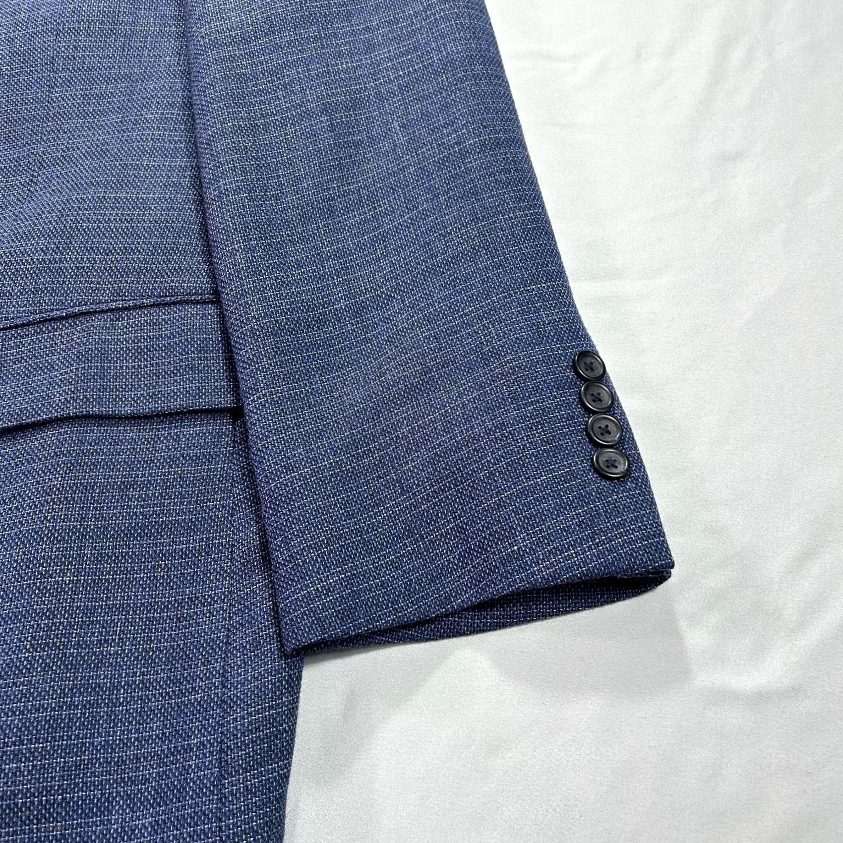 Pronto Uomo Pronto Uomo Blazer Mens 48R Blue Platinum Wool Rayon Sport Coat Suit Jacket 2 Piece Classic Business Formal Two-Button Front Notch Lapel Size 48R - 5 Thumbnail