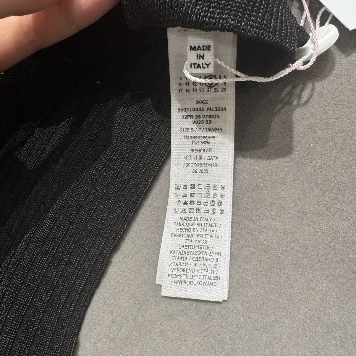 Maison Margiela MM6 Numeric Ribbed Over-the-Calf Socks - Black - S Size ONE SIZE - 6 Thumbnail
