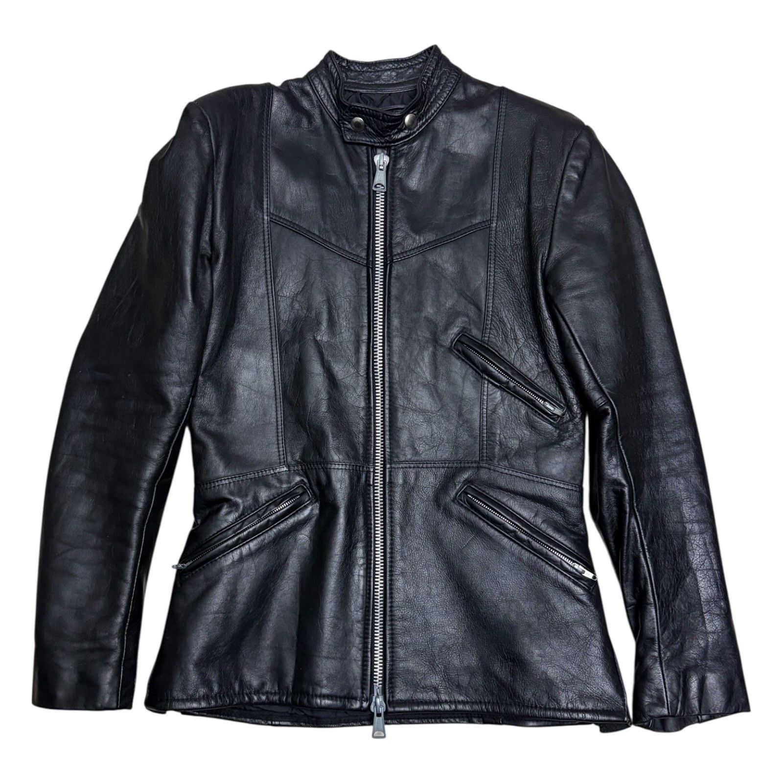 Bristol Studios BRISTOL Vintage Golden Crown LEATHER Luxury Jacket Small Size S / US 4 / IT 40 - 1 Thumbnail