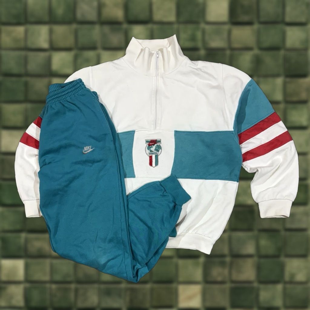 Nike Nike Tracksuit Nike International 1980’s 1/4 Zip Sweater + Pants Set Cotton M Multicolor Men Regular Size M Size US M / EU 48-50 / 2 - 1 Thumbnail