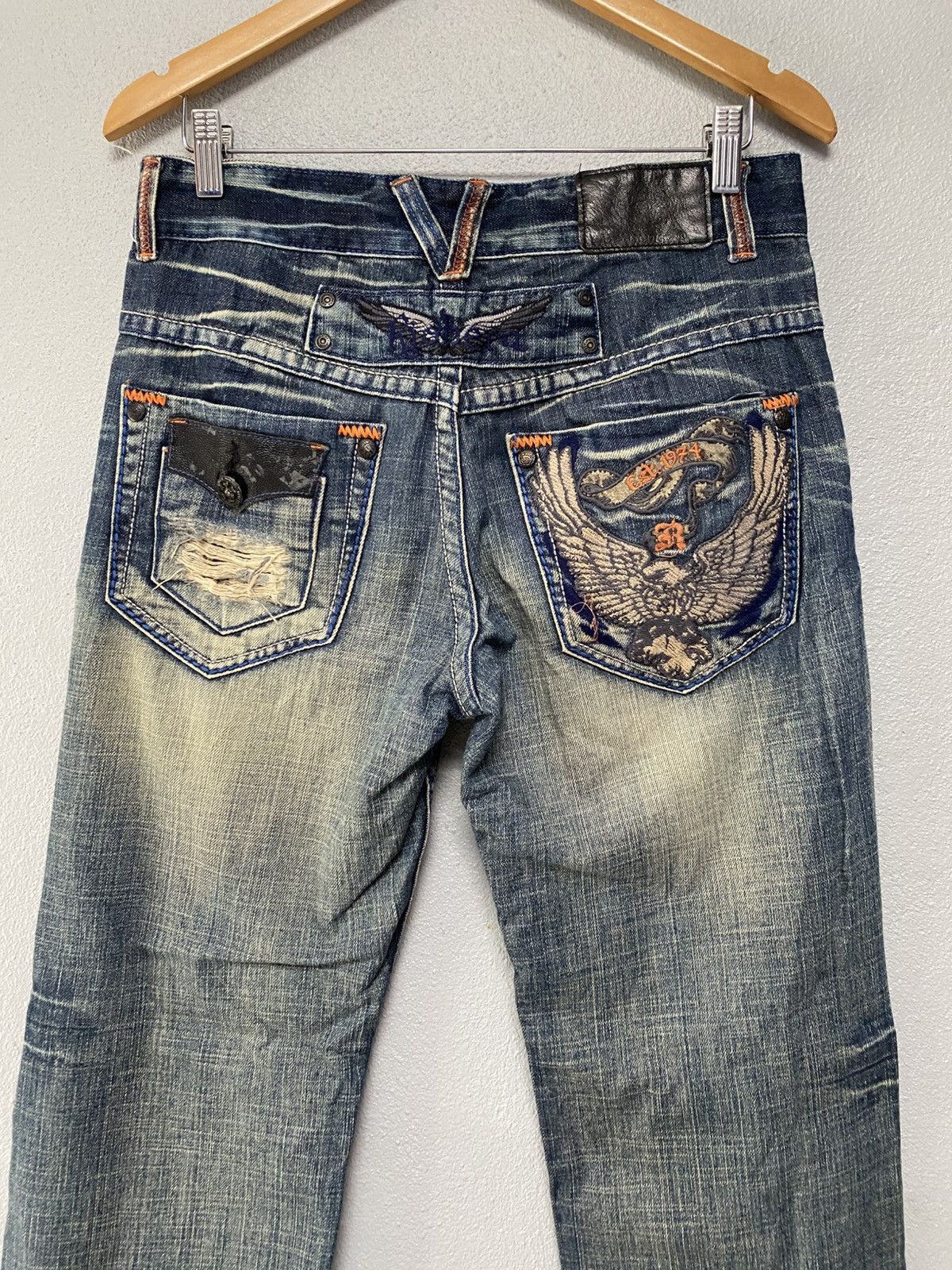 Japanese Brand Rioberra straight cut bleach jeans Size US 31 - 4 Thumbnail
