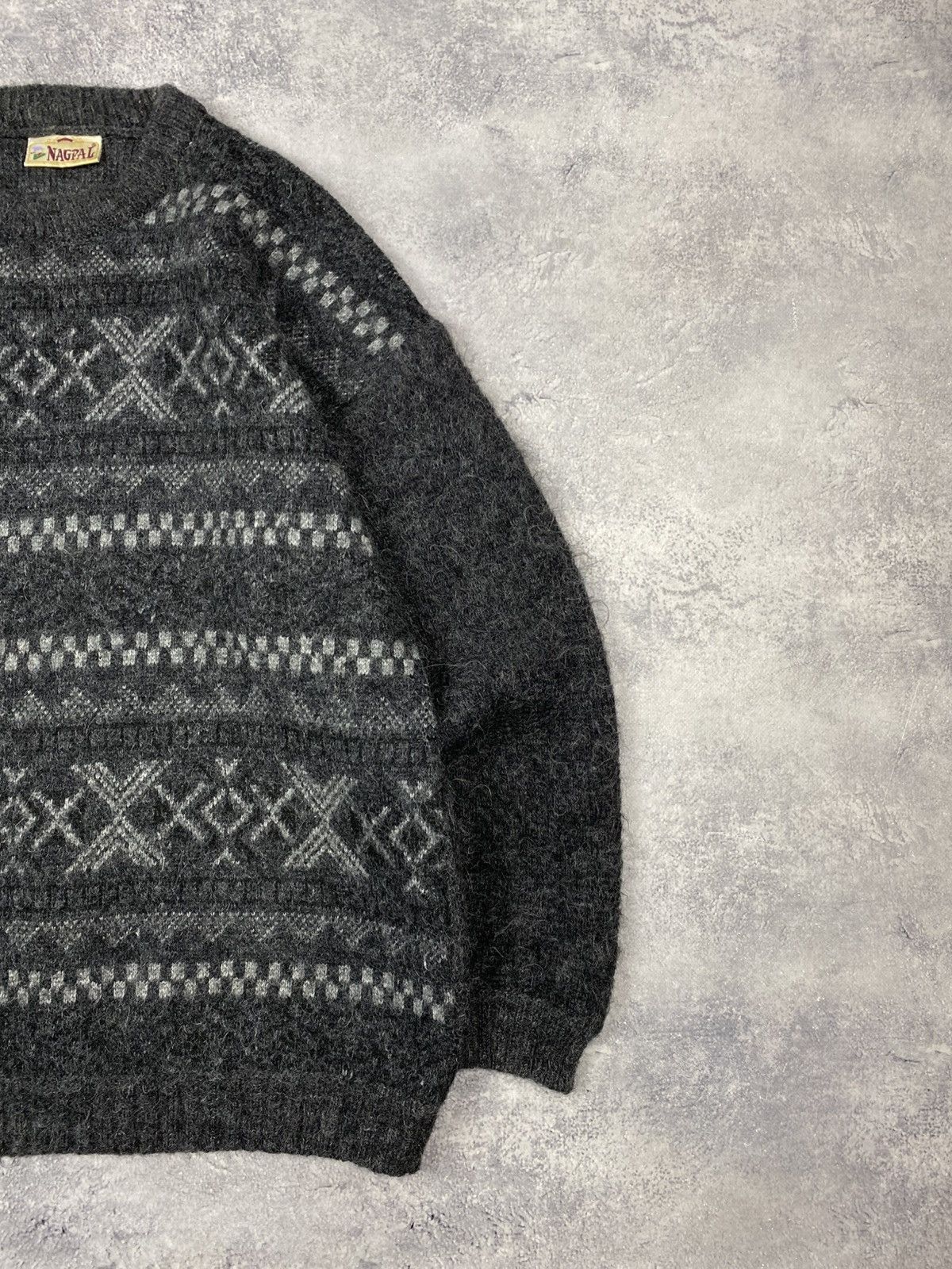 Other Vtg 90s Nagpal Geometric Aztec Wool Knit Gray Sweater Nordic Size US M / EU 48-50 / 2 - 4 Thumbnail