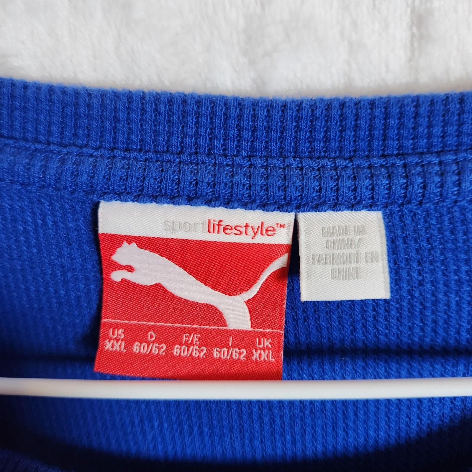 Puma Puma Waffle Knit Blue Long Sleeve Shirt Size 2XL Size US XXL / EU 58 / 5 - 5 Thumbnail