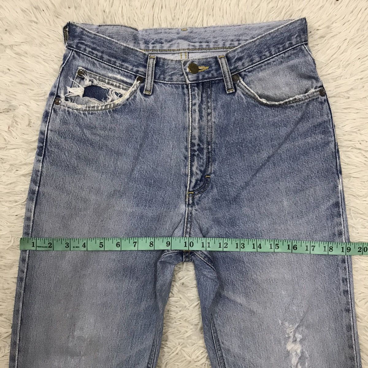 Lee Vintage Lee Straight Cut Distressed DenimJeans Size US 27 - 19 Thumbnail