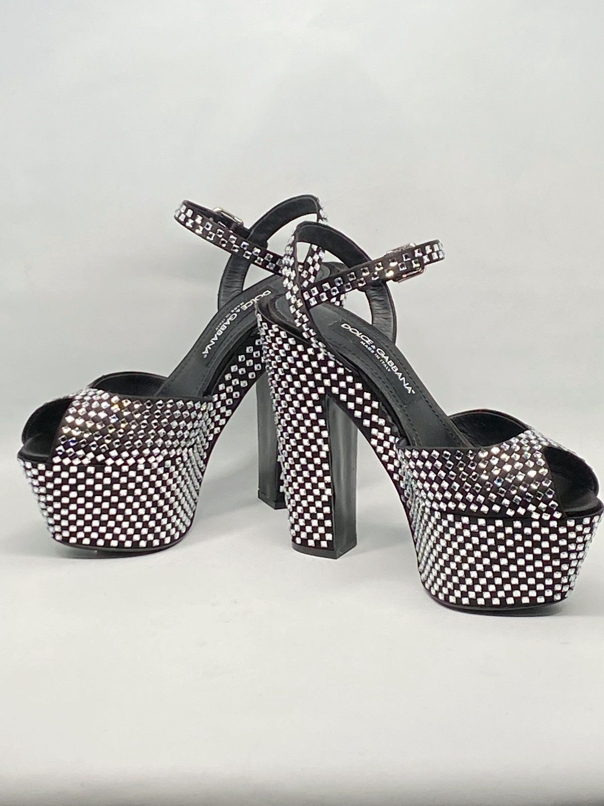 Dolce & Gabbana Dolce Gabbana Crystal-embellished platform sandals size 39 Size US 9 / IT 39 - 9 Thumbnail
