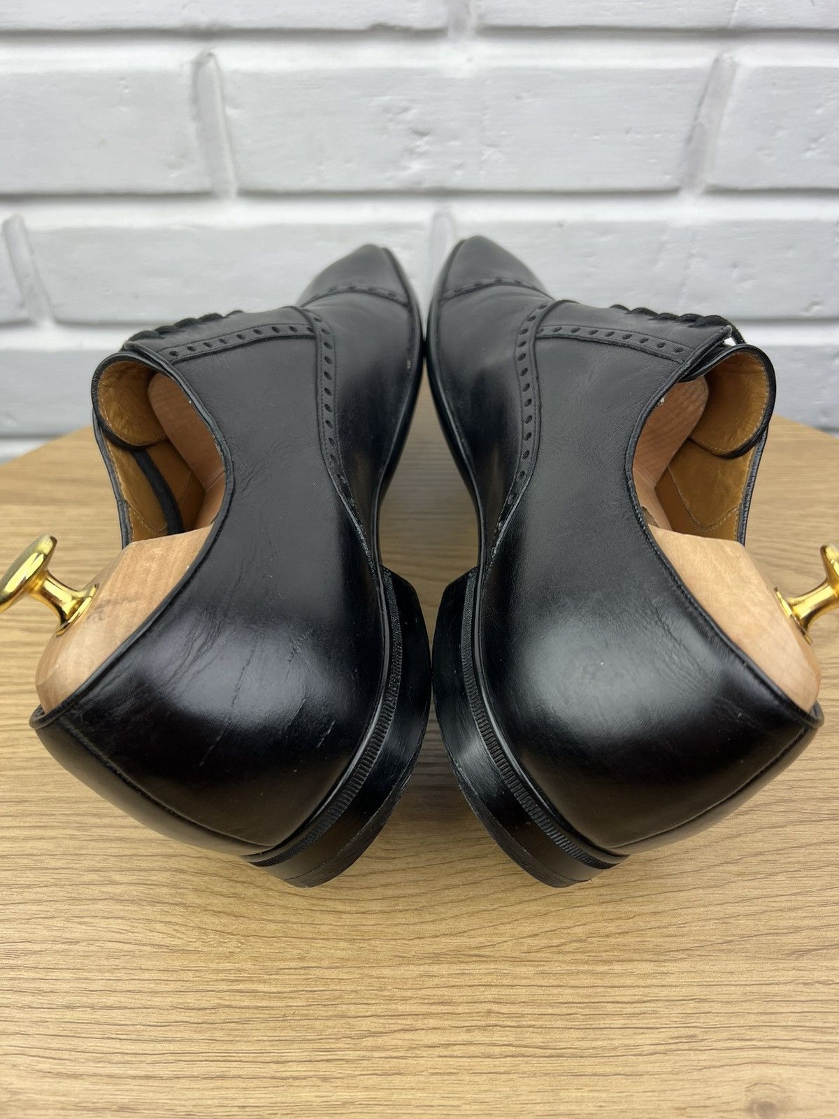 Gucci GUCCI Oxfords Leather Shoes Lace Up Back Logo Black Men’s Size US 10 / EU 43 - 13 Thumbnail