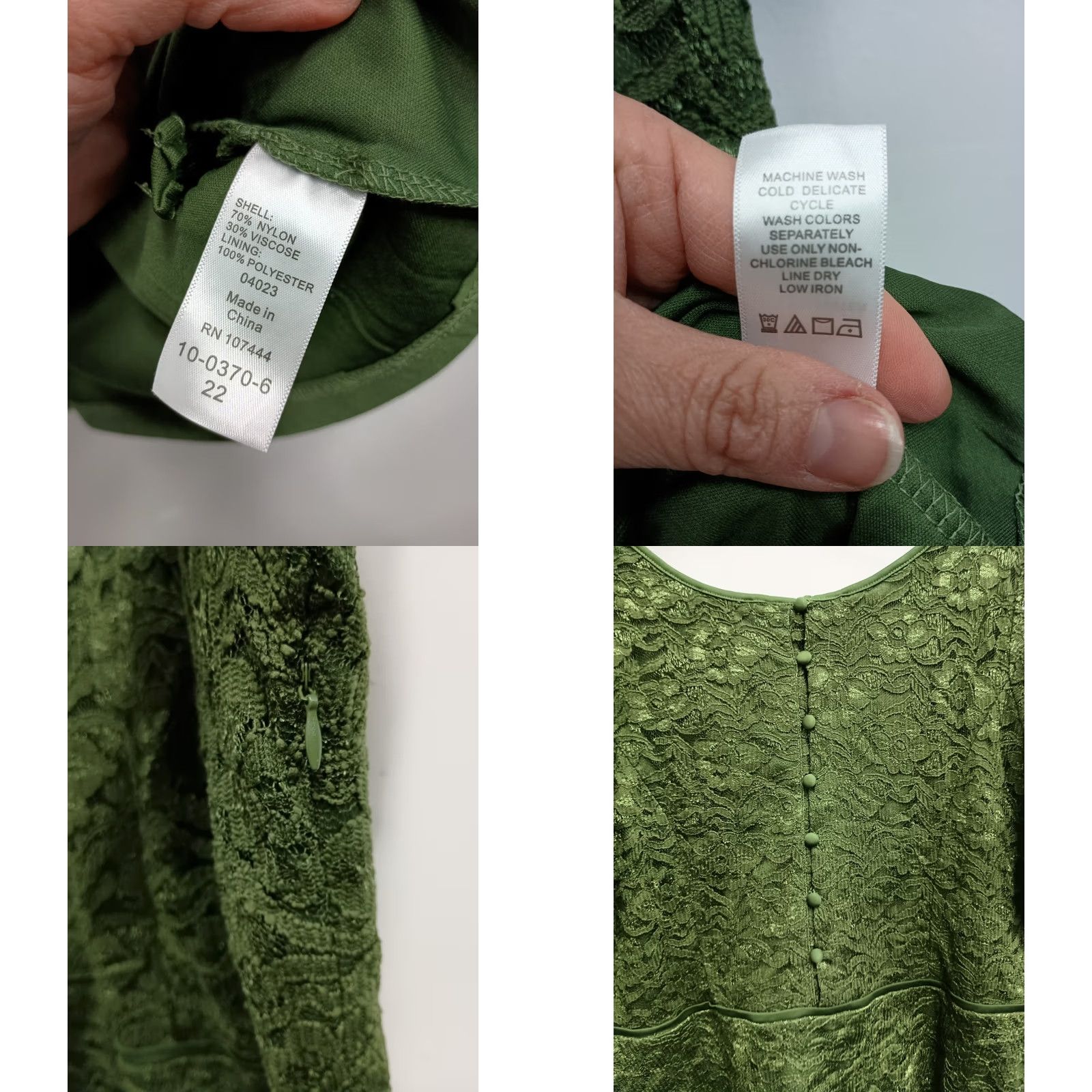 Vintage Jessica London Top Size 22 Green Lace Peplum Romantic Garden Fairy Womens Size 3XL / US 20-22 - 8 Thumbnail