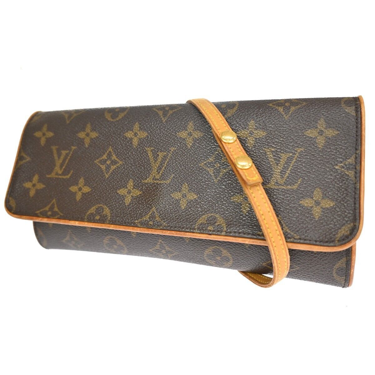image of Louis Vuitton Pochette Twin Gm Clutch Bag in Brown, Women's