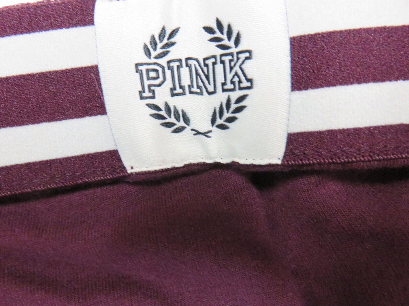 Designer Victoria's Secret PINK Women's Sweatpants Burgundy NEW Size 32" / US 10 / IT 46 - 2 Thumbnail