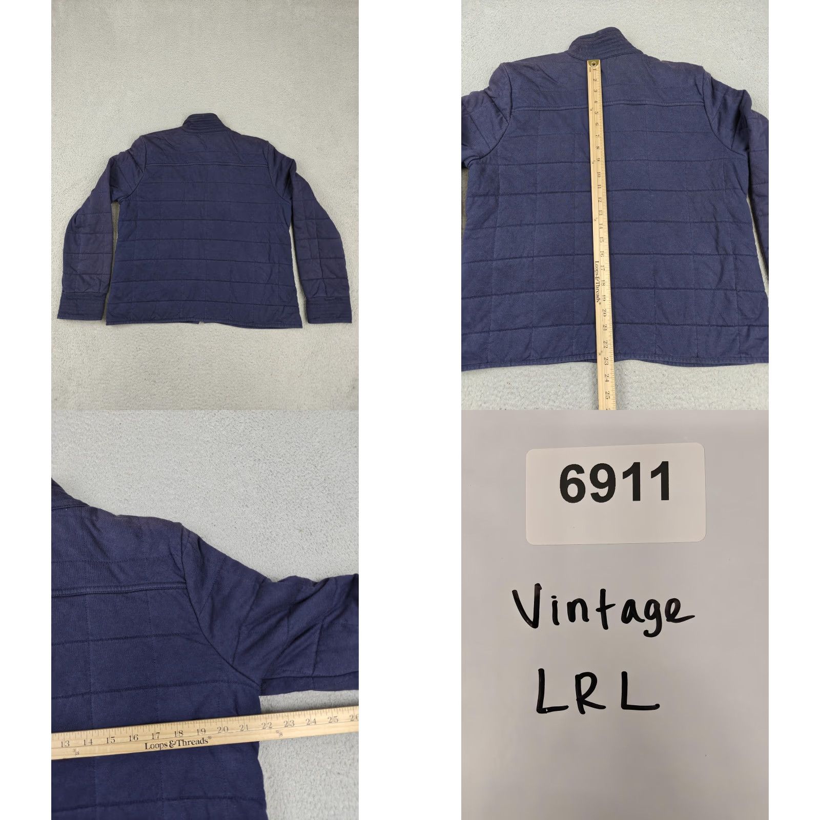 Ralph Lauren VINTAGE Lauren Ralph Lauren Military Fireman Jacket Womens XL Blue Quilted Jacket Size XL / US 12-14 / IT 48-50 - 8 Thumbnail