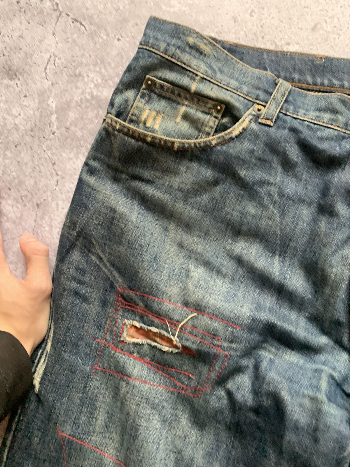 Iceberg 🔥VINTAGE 90s ICEBERG DISTRESSED Y2K JEANS Size US 38 / EU 54 - 9 Thumbnail