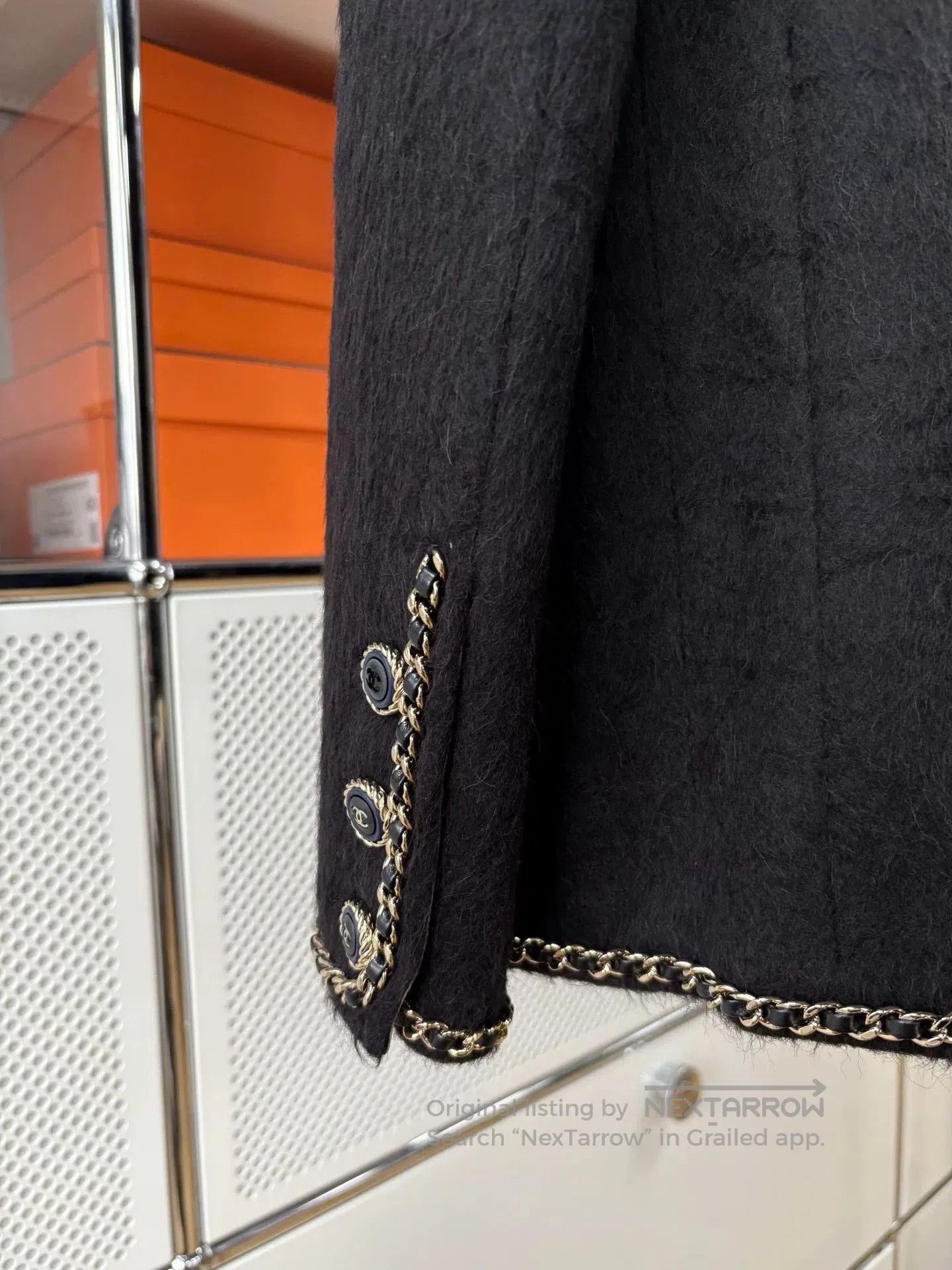 Chanel Classic Chanel Black Wool Blend Jacket. Size US S / EU 44-46 / 1 - 7 Thumbnail