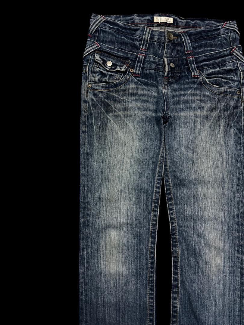 Japanese Brand DOUBLE WAIST Vintage Japanese Mudwash Distressed Slim Jean Size US 29 - 4 Thumbnail
