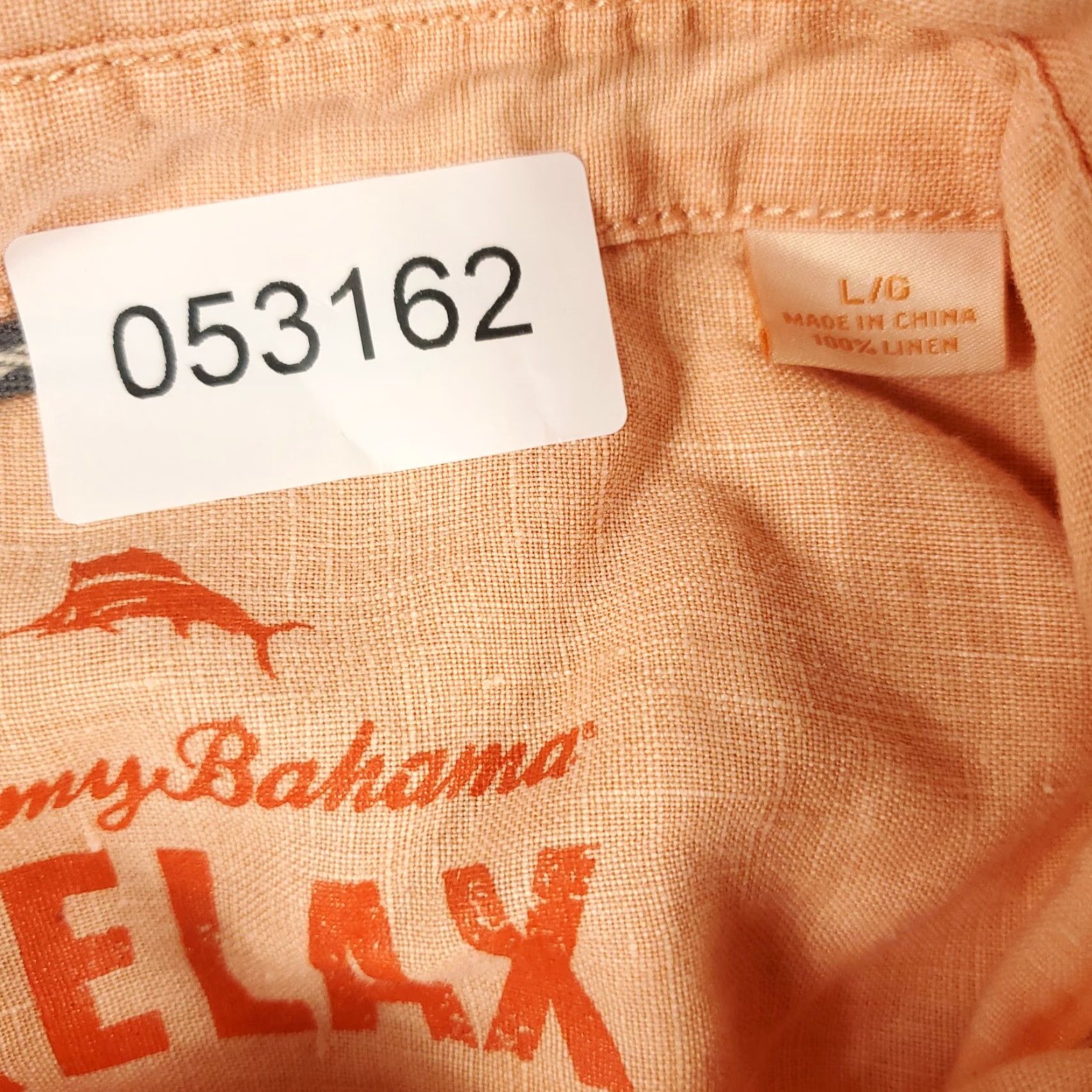 Tommy Bahama Tommy Bahama Shirt Mens Large Orange Linen Button-Up Long Sleeve Casual Size US L / EU 52-54 / 3 - 6 Thumbnail
