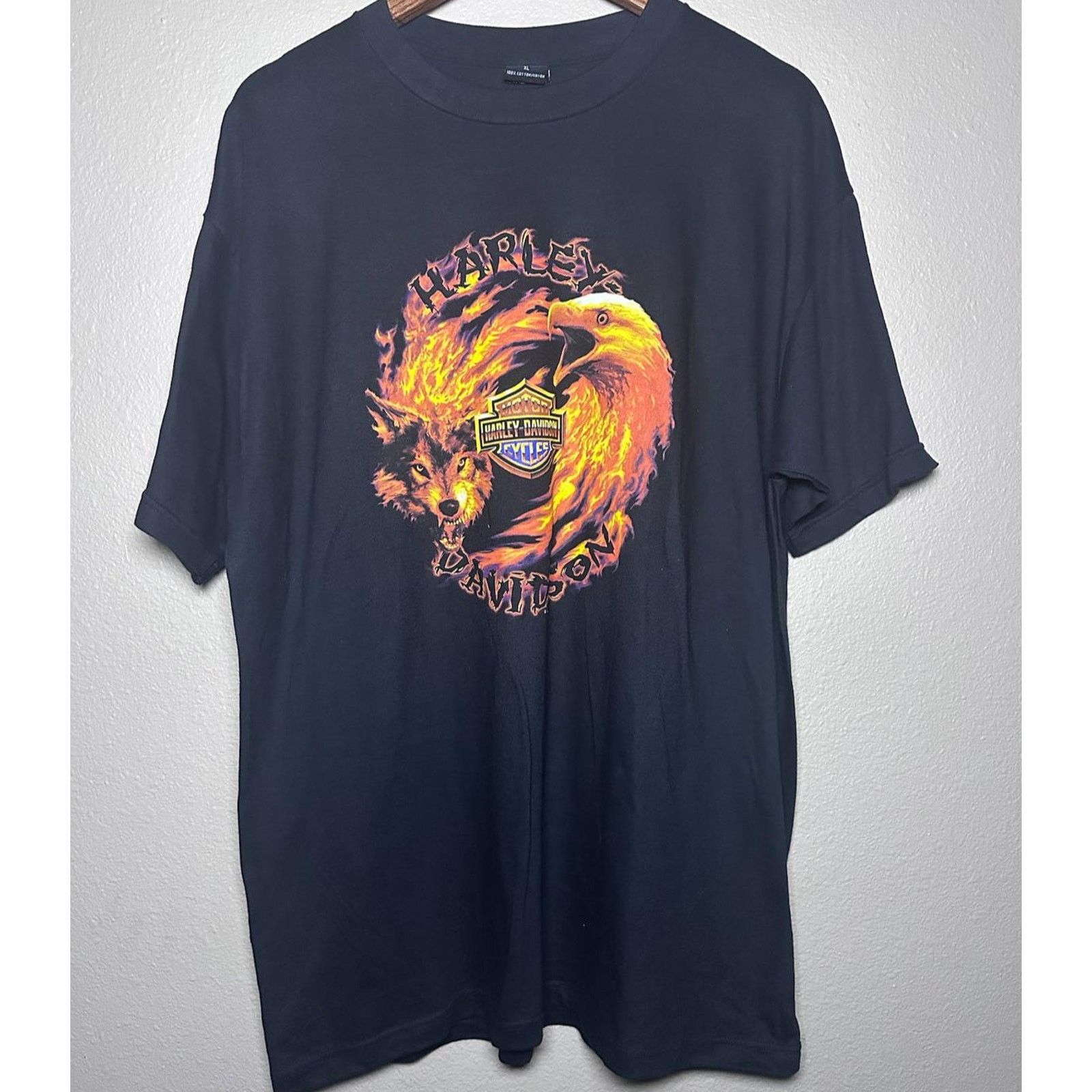 Harley Davidson 🔥 Harley-Davidson Flame Wolf & Eagle Tee – Size XL Size US XL / EU 56 / 4 - 1 Thumbnail